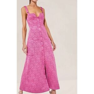 ALEXIS Midi Sleeveless Button-Front Vade Dress